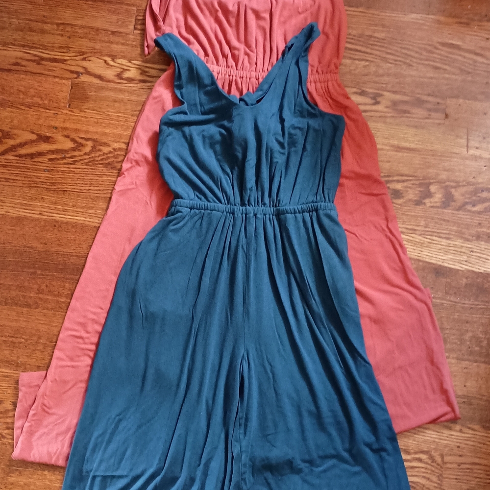 Old Navy Wide Leg Jumpsuits in Teal and Coral